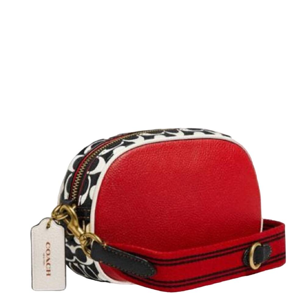 New Coach Disney Mickey Mouse Camera Crossbody/Pebble Leather/ Red-White - Picture 2 of 9